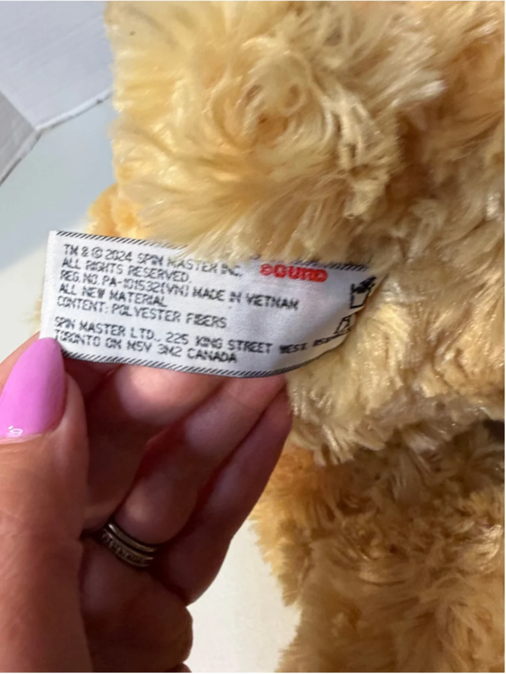 Gund Kids Stuffed Animal Teddy Bear One Size Beige Black